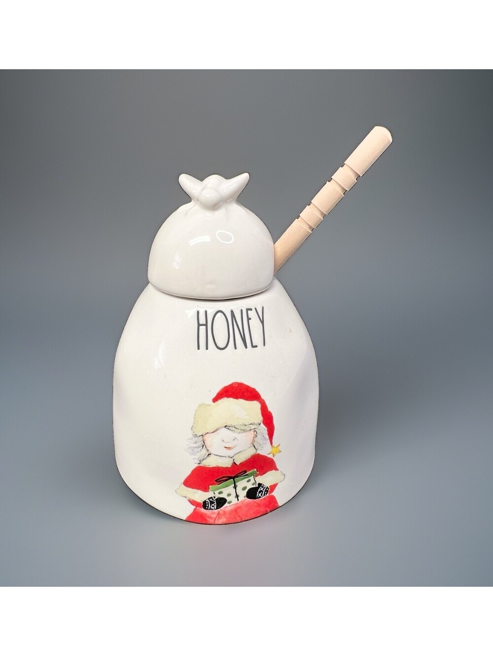 Christmas Honey Pot Mrs Claus An Artisan Collection RAE DUNN by Magenta 4.5 Inch